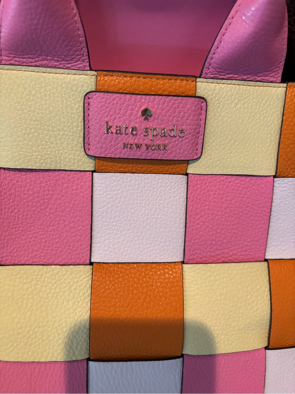 kate spade Pink, Orange & Cream Woven Shoulder Bag